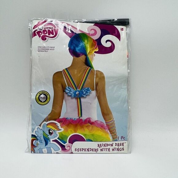 My Little Pony Rainbow Dash Suspenders w/ Wings Cosplay Halloween Costume New - Picture 1 of 2